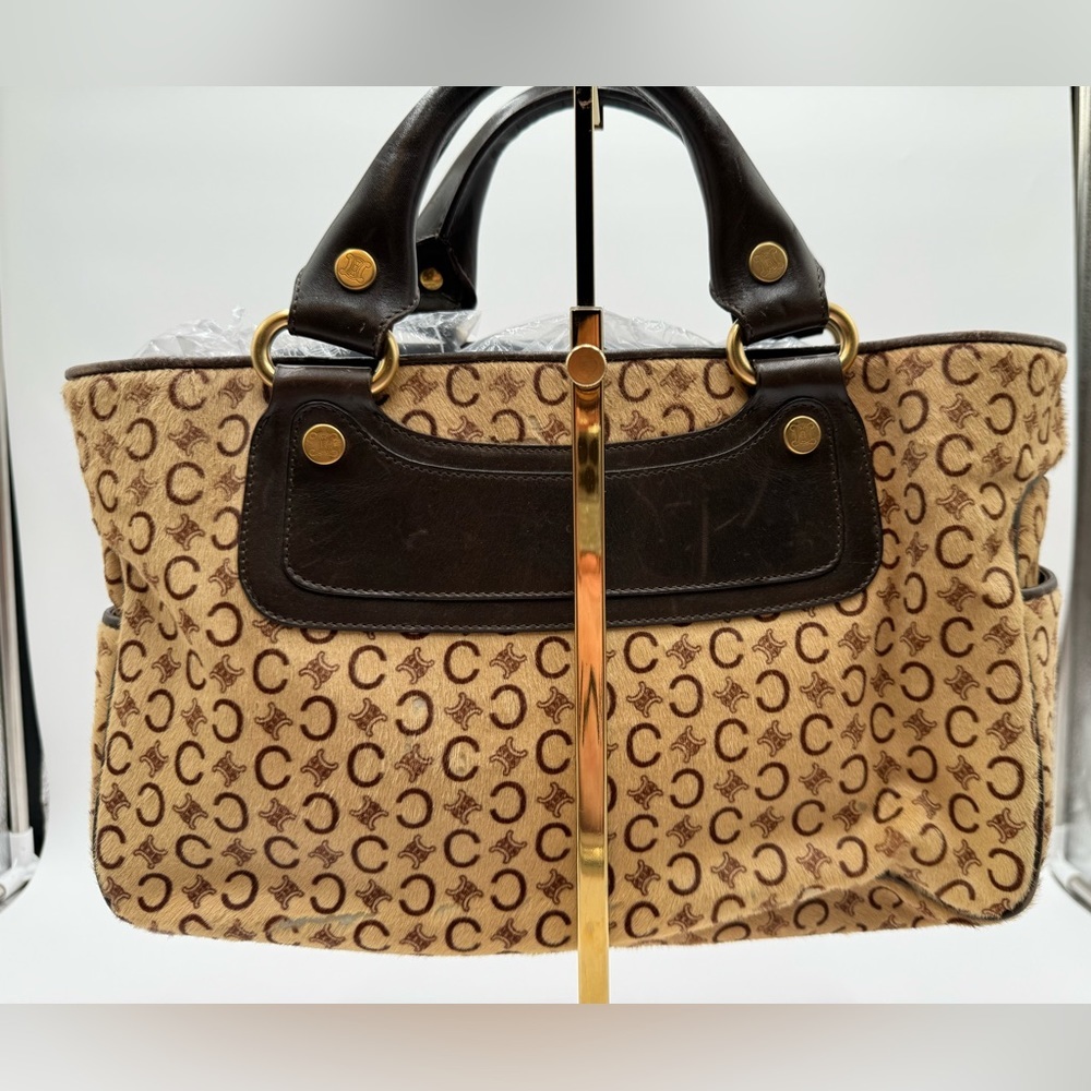 Celine-Authentic-Macadam Boogie Pony Hair Tote - Picture 13 of 16